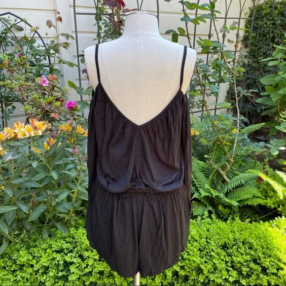 *SOLD* Chaser Cold Shoulder Cami Romper Black Sz L - Picture 5 of 11